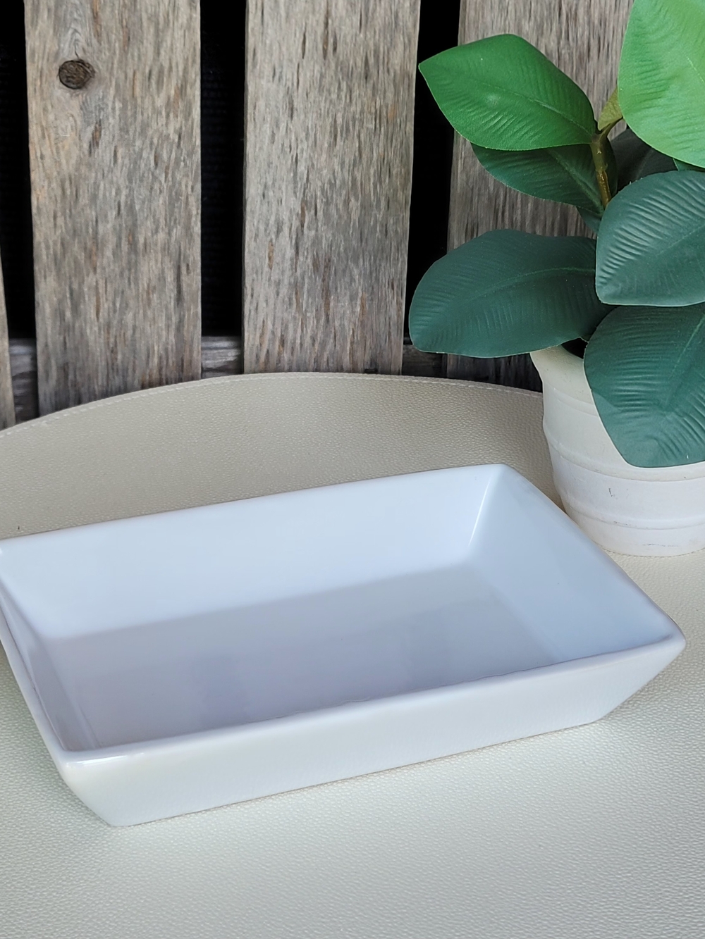 White Rectangular Ceramic Serving Dish - Picture 2 of 5